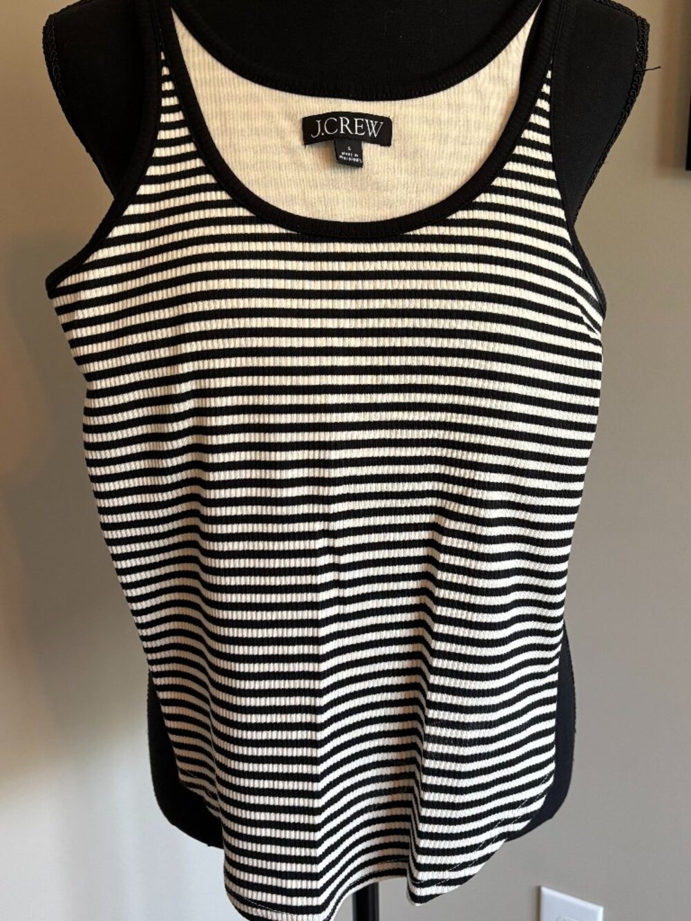 Black and White Stripe J. Crew Tank